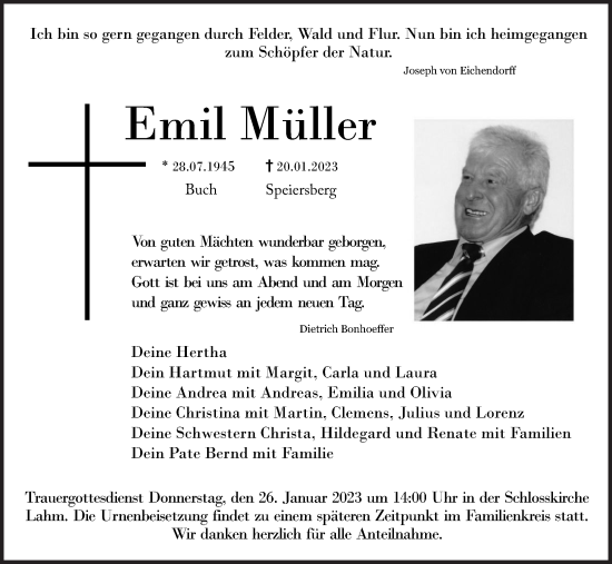 Anzeige von Emil Müller von MGO