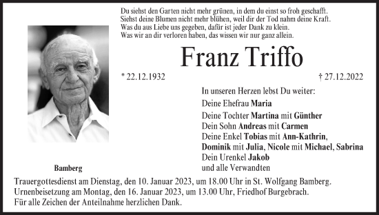 Anzeige von Franz Triffo von MGO
