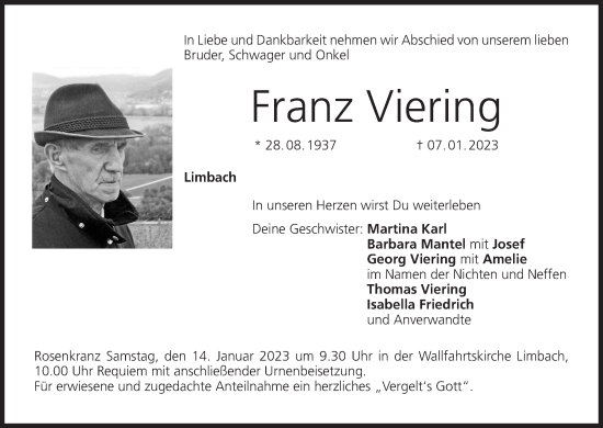Anzeige von Franz Viering von MGO