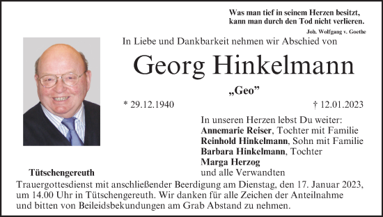 Anzeige von Georg Hinkelmann von MGO
