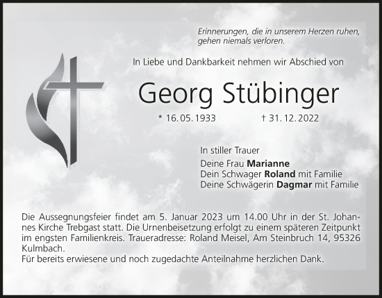 Anzeige von Georg Stübinger von MGO