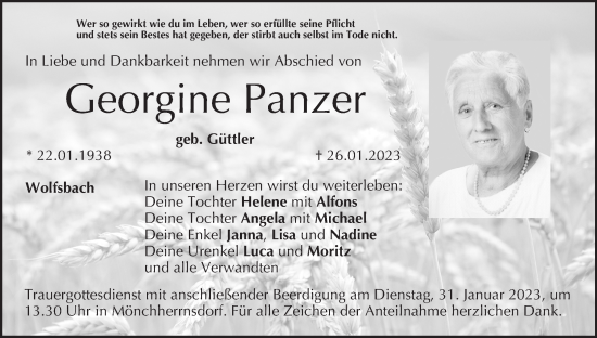 Anzeige von Georgine Panzer von MGO