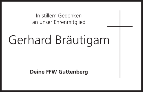 Anzeige von Gerhard Bräutigam von MGO