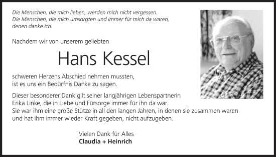 Anzeige von Hans Kessel von MGO