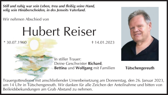 Anzeige von Hubert Reiser von MGO