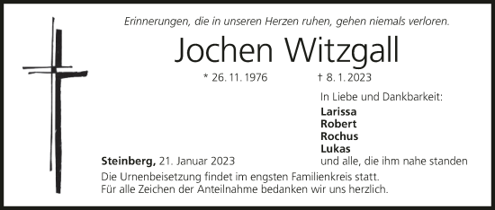Anzeige von Jochen Witzgalt von MGO