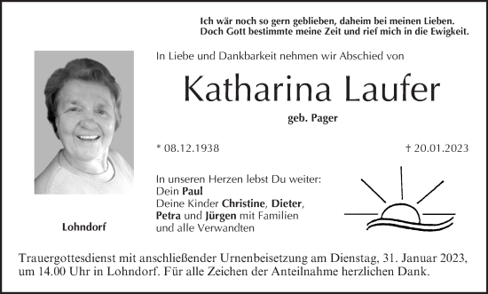 Anzeige von Katharina Laufer von MGO