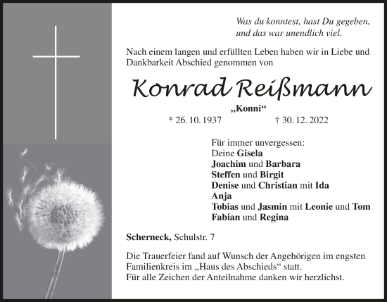Anzeige von Konrad Reißmann von MGO