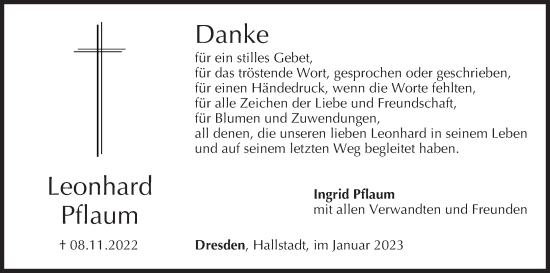 Anzeige von Leonhard Pflaum von MGO