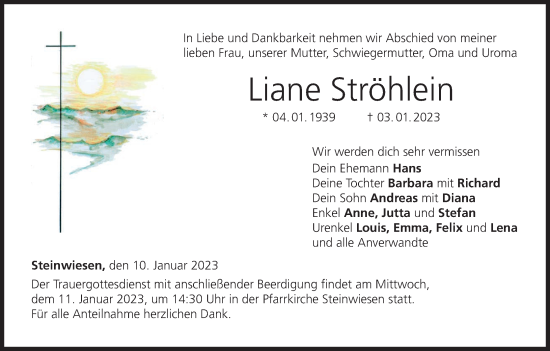 Anzeige von Liane Ströhlein von MGO