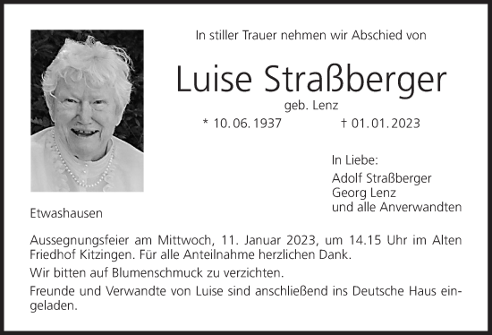 Anzeige von Luise Straßberger von MGO