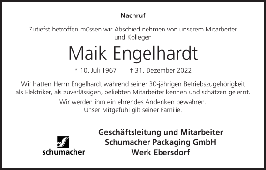 Anzeige von Maik Engelhardt von MGO