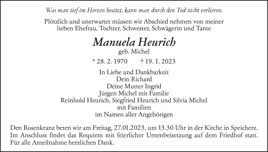 Anzeige von Manuela Heurich von MGO