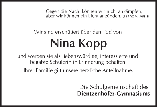 Anzeige von Nina Kopp von MGO