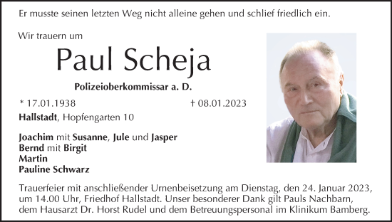 Anzeige von Paul Scheja von MGO