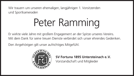 Anzeige von Peter Ramming von MGO
