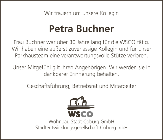 Anzeige von Petra Buchner von MGO