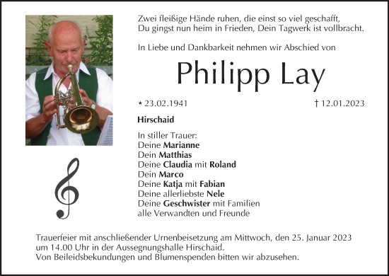 Anzeige von Philipp Lay von MGO