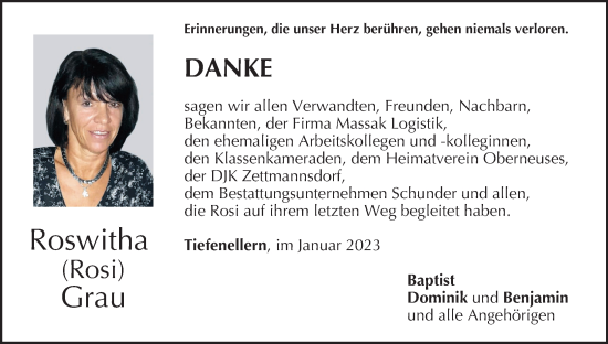 Anzeige von Roswitha  Grau von MGO