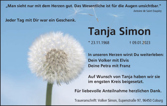 Anzeige von Tanja Simon von MGO