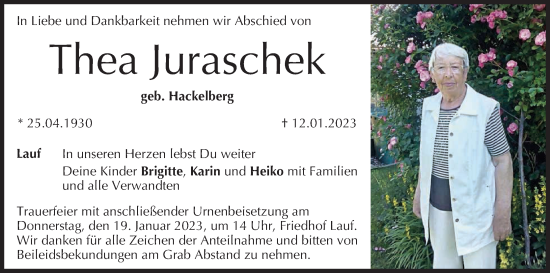 Anzeige von Thea Juraschek von MGO