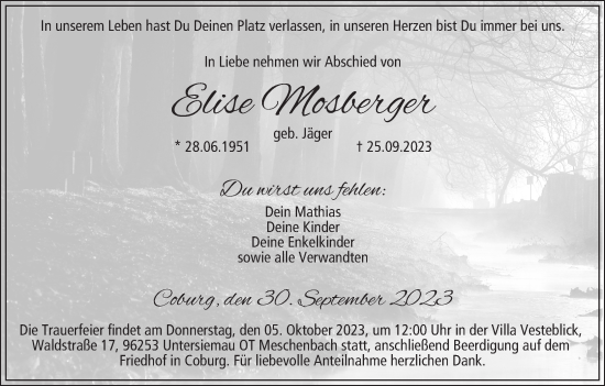Anzeige von Elise Mosberger von MGO