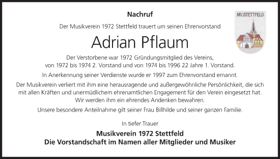 Anzeige von Adrian Pflaum von MGO