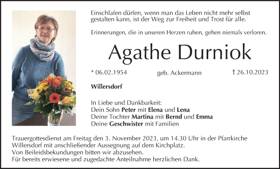 Anzeige von Agathe Durniok von MGO