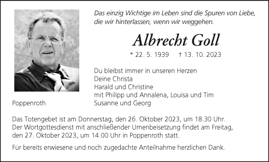 Anzeige von Albrecht Goll von MGO