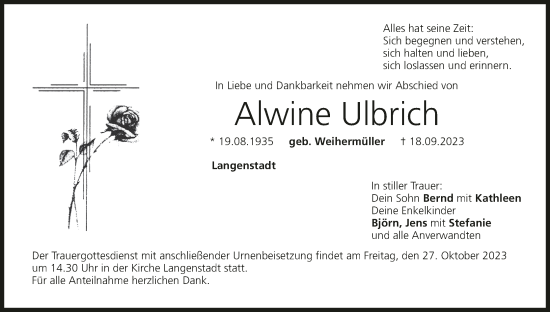 Anzeige von Alwine Ulbrich von MGO