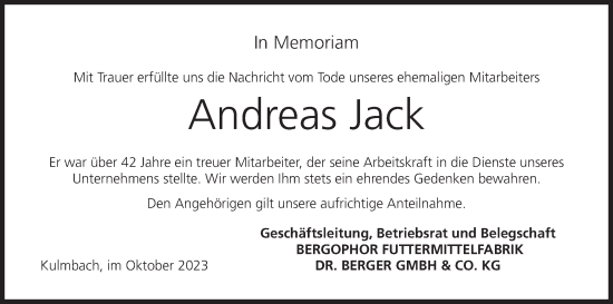 Anzeige von Andreas Jack von MGO