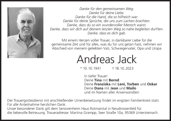 Anzeige von Andreas Jack von MGO