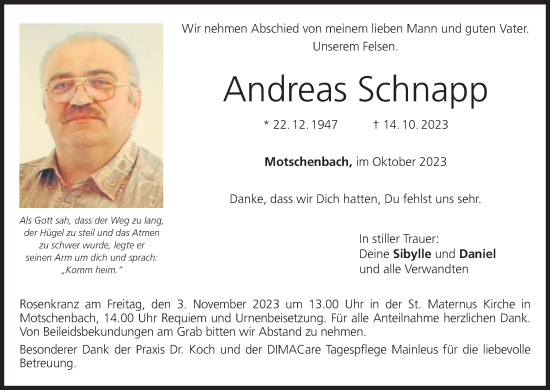 Anzeige von Andreas Schnapp von MGO