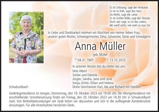 Anzeige von Anna Müller von MGO
