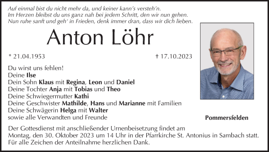 Anzeige von Anton Löhr von MGO