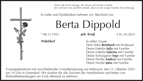 Anzeige von Berta Dippold von MGO