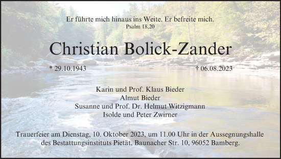 Anzeige von Christian Bolick-Zander von MGO