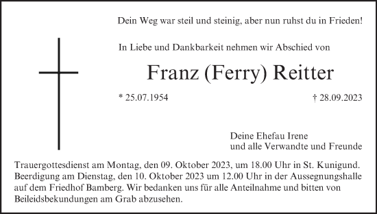 Anzeige von Franz  Reitter von MGO