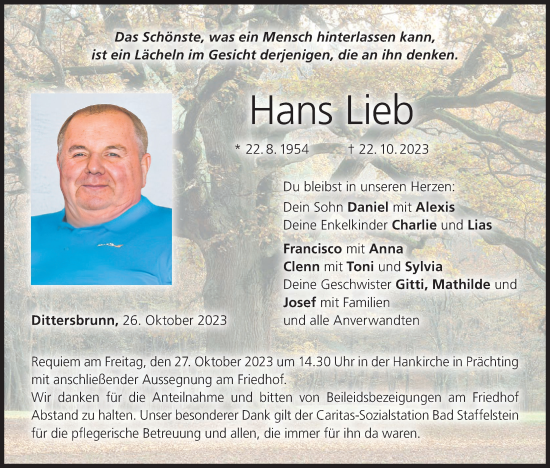 Anzeige von Hans Lieb von MGO