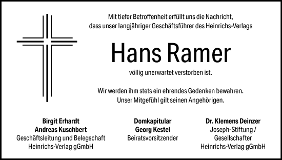 Anzeige von Hans Ramer von MGO