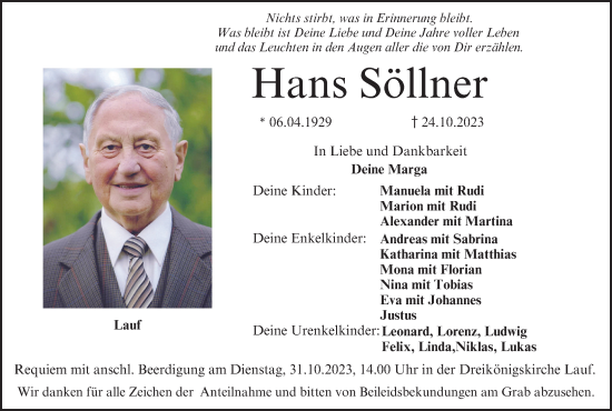 Anzeige von Hans Söllner von MGO