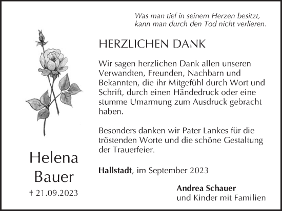 Anzeige von Helena Bauer von MGO