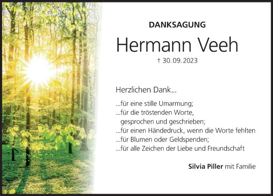 Anzeige von Hermann Veeh von MGO