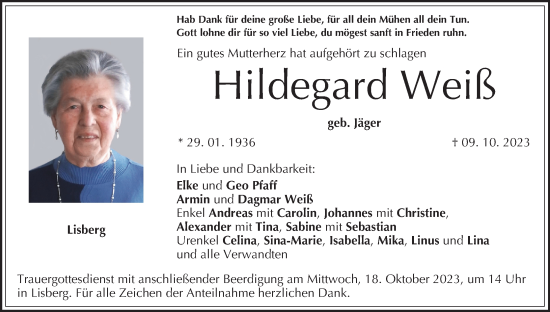 Anzeige von Hildegard Weiß von MGO