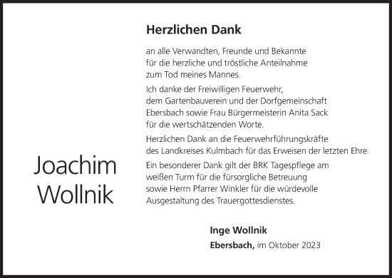 Anzeige von Joachim Wollnik von MGO