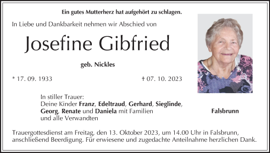 Anzeige von Josefine Gibfried von MGO