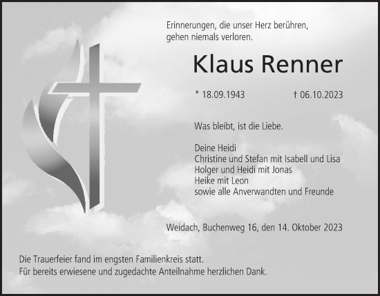 Anzeige von Klaus Renner von MGO