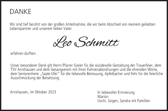 Anzeige von Leo Schmitt von MGO