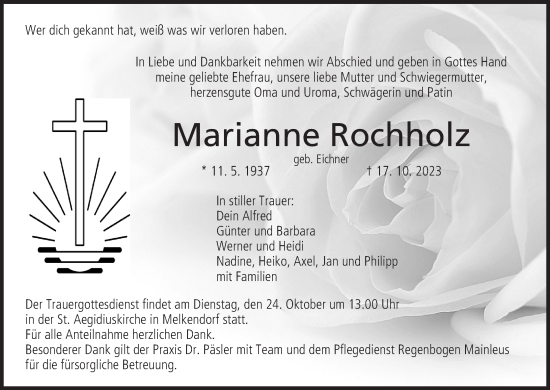 Anzeige von Marianne Rochholz von MGO
