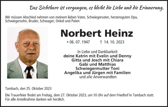 Anzeige von Norbert Heinz von MGO